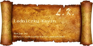 Ledniczky Kevin névjegykártya